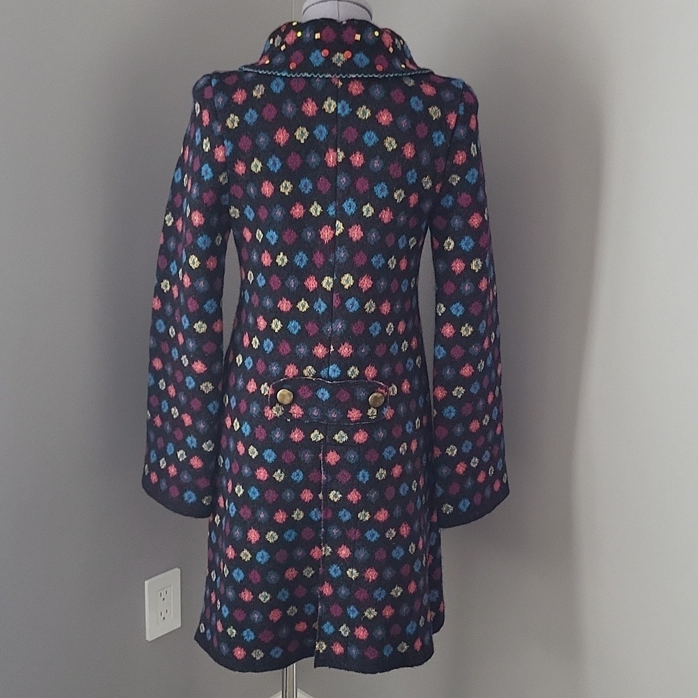 Louise Della Wool Coat Made In France Boho Statement Coat - Picture 7 of 14